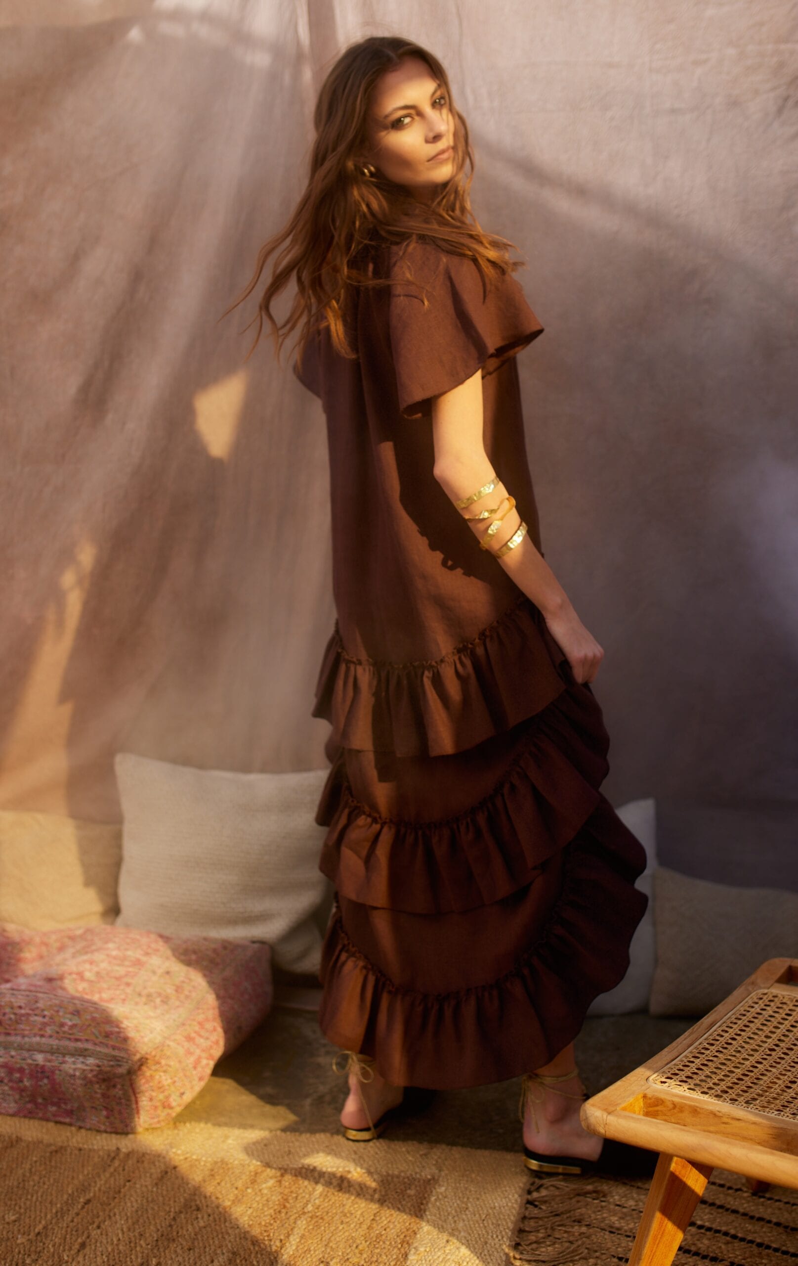 SALAMANCA cocoa linen dress — zdjęcie 5