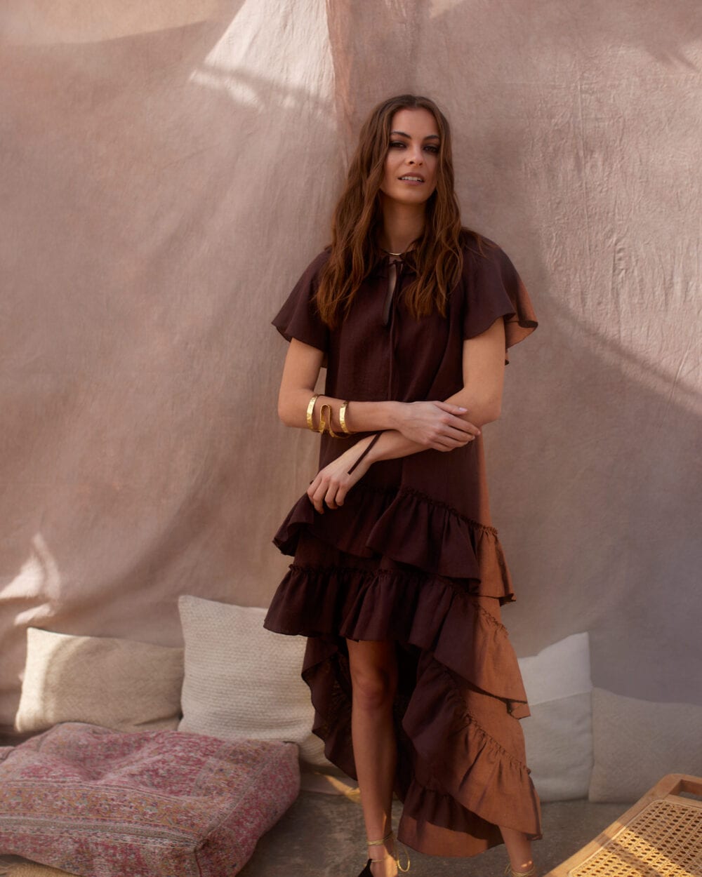 SALAMANCA cocoa linen dress — zdjęcie 7