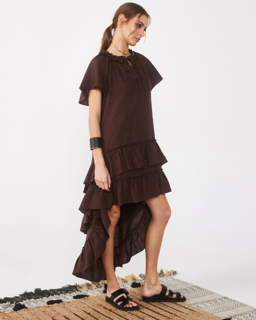SALAMANCA cocoa linen dress — zdjęcie 8
