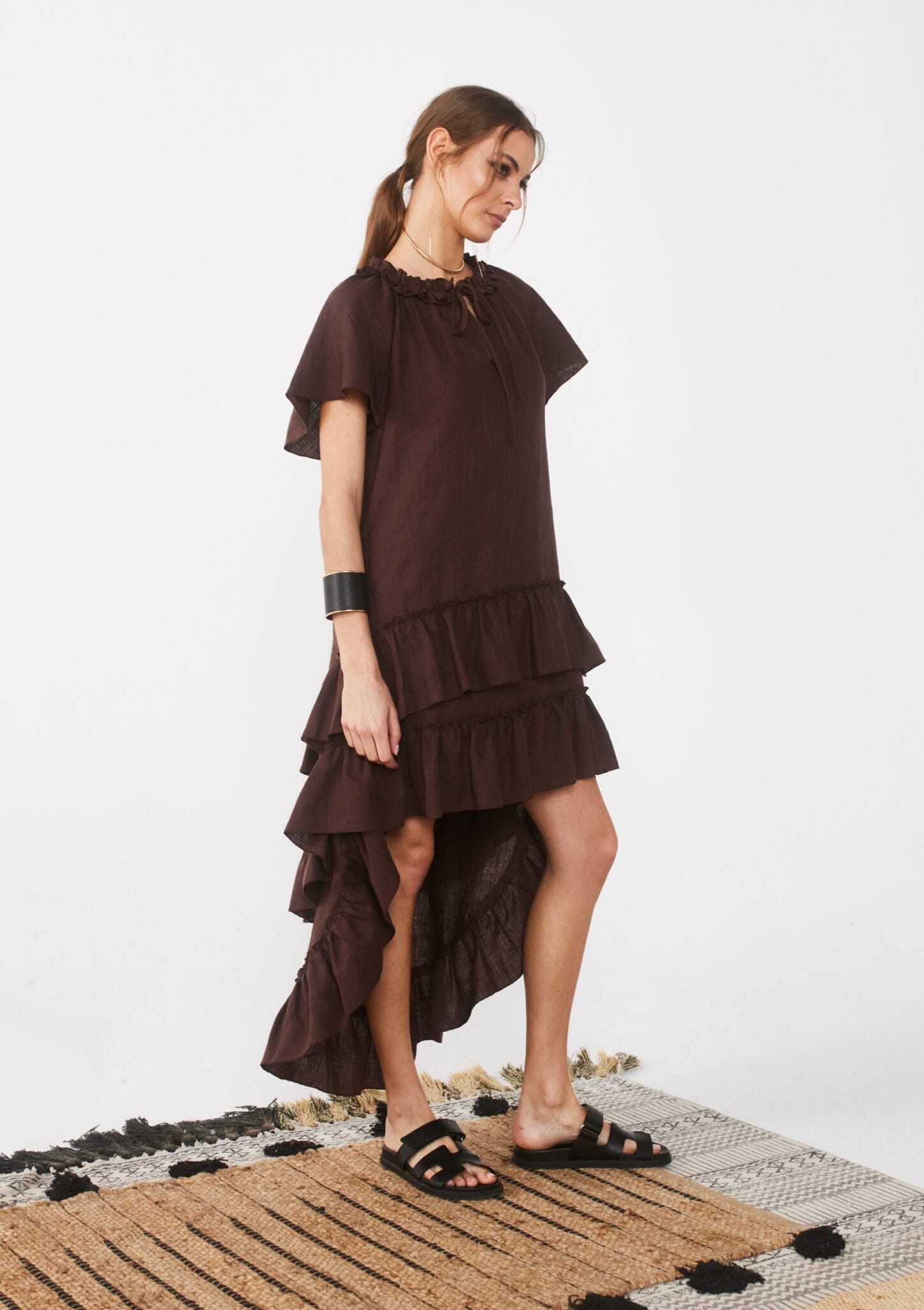 SALAMANCA cocoa linen dress — zdjęcie 8