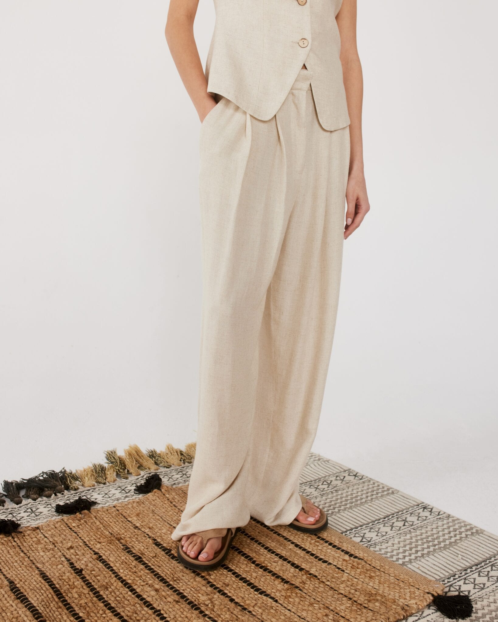 FINAN juta wide pleated trousers — zdjęcie 7