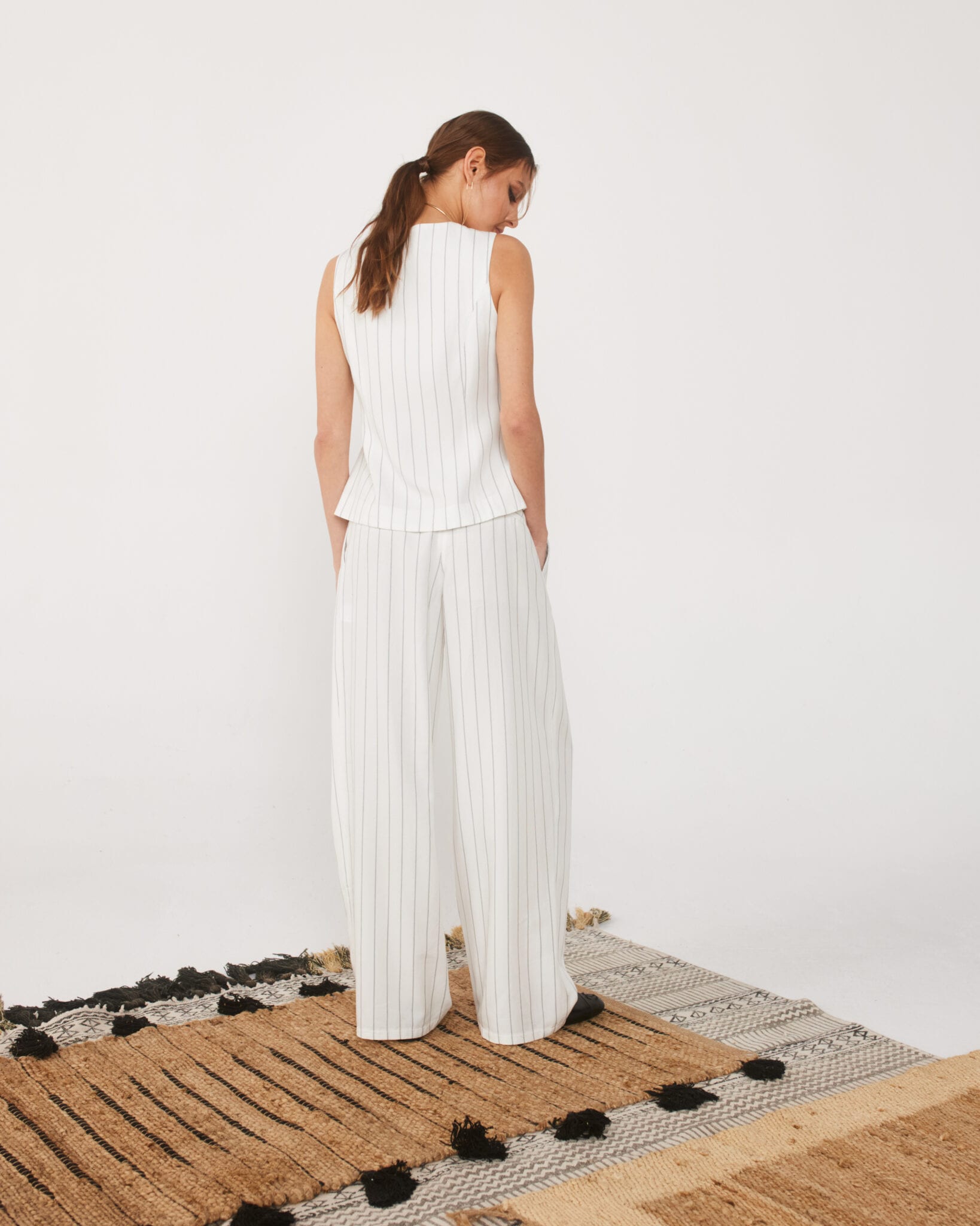 FINAN pinstripe pleated trousers — zdjęcie 6