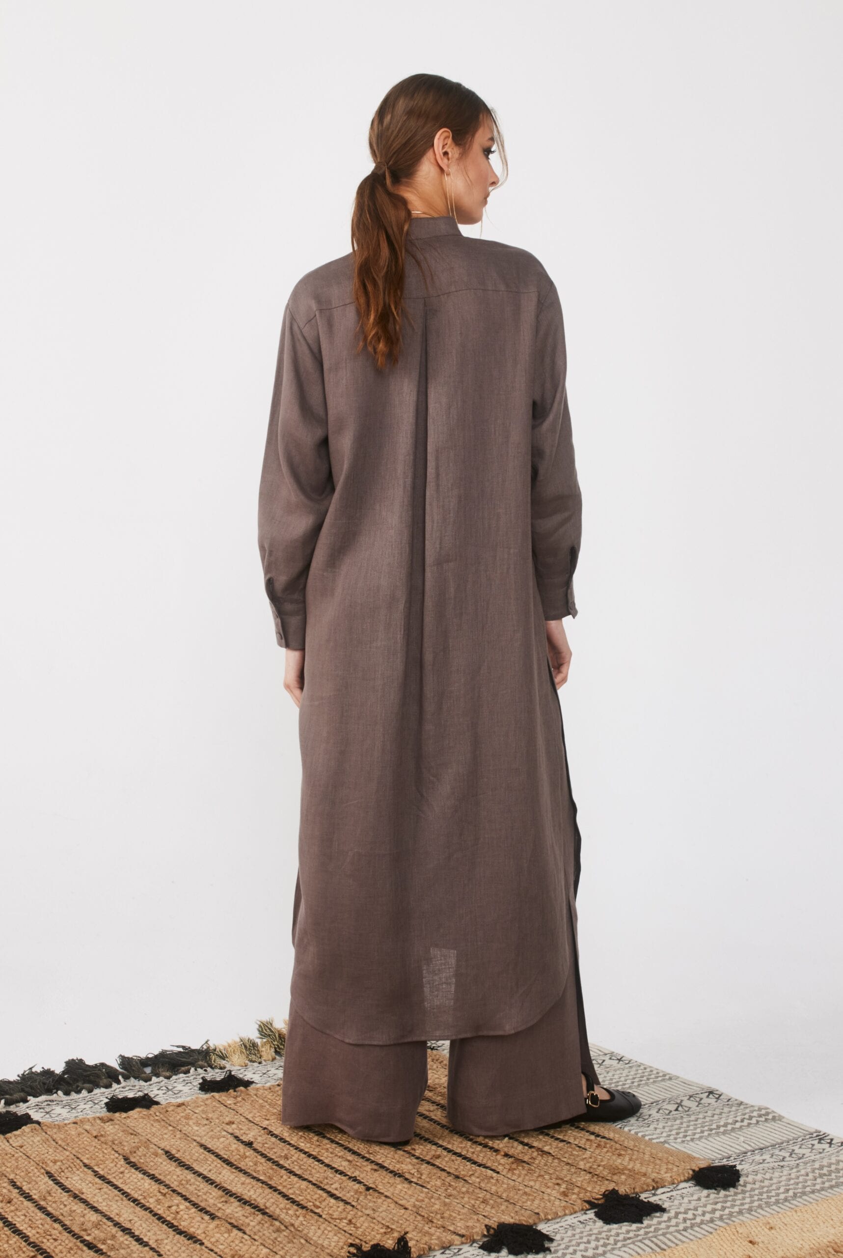 MARRAKESH mocha linen trousers — zdjęcie 5