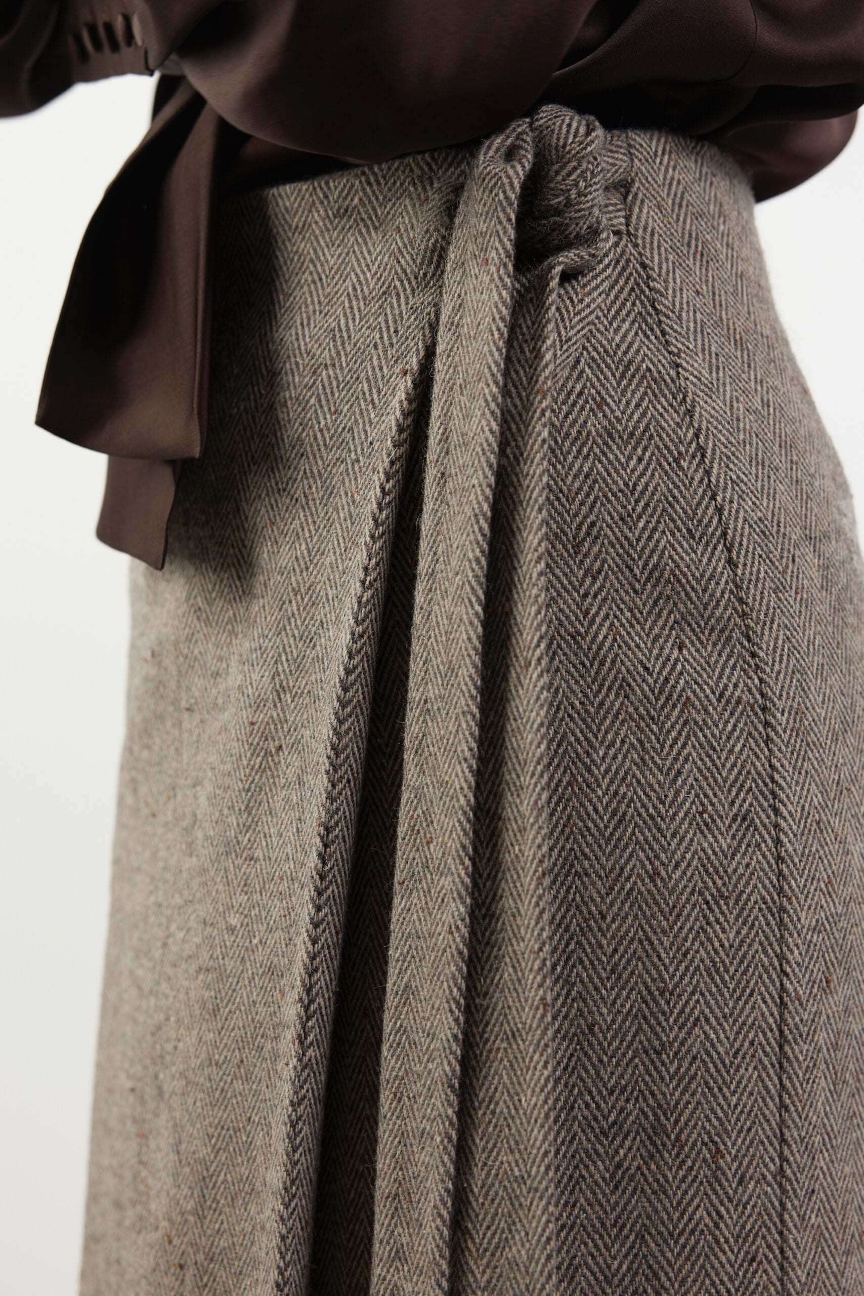 BRANFORD herringbone wool skirt — zdjęcie 4
