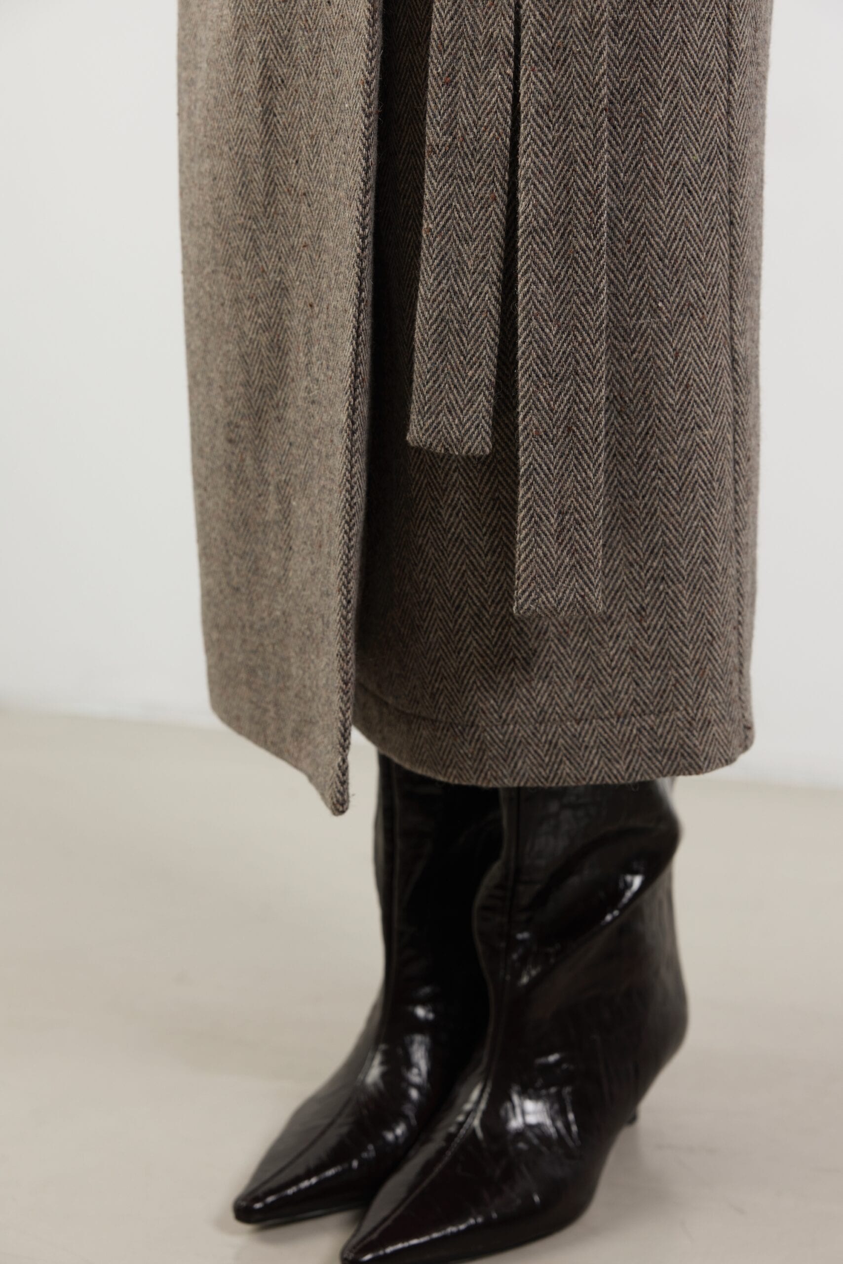 BRANFORD herringbone wool skirt — zdjęcie 7