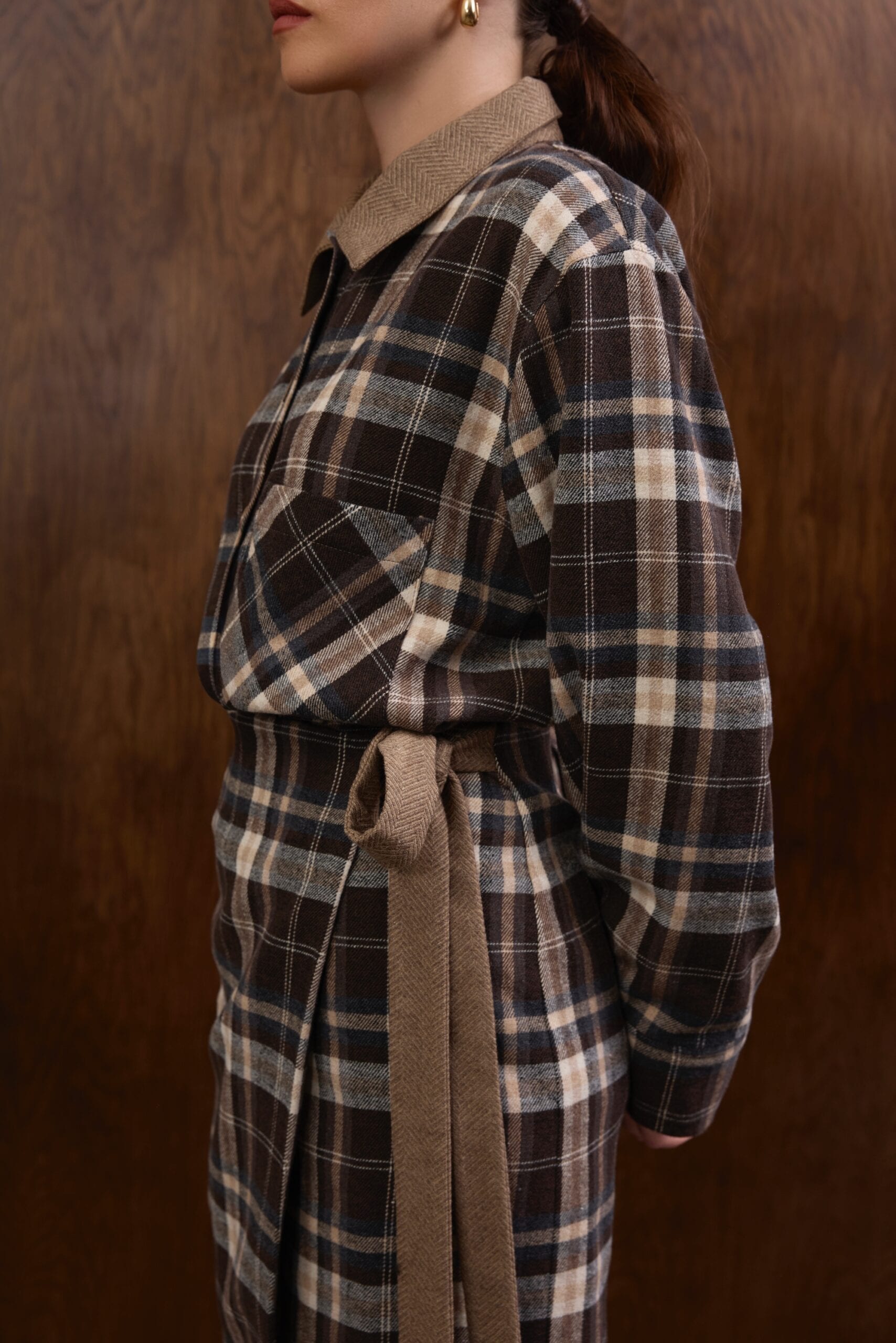 HARLINGTON brown flannel shirt — zdjęcie 8