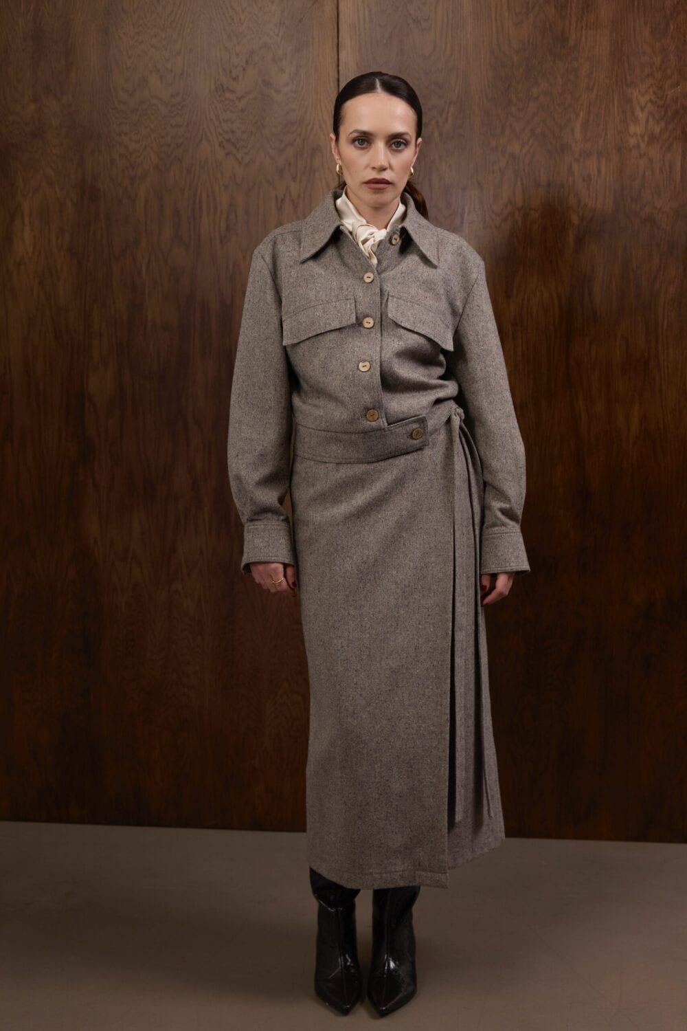 BRANFORD tweed wool skirt — zdjęcie 5