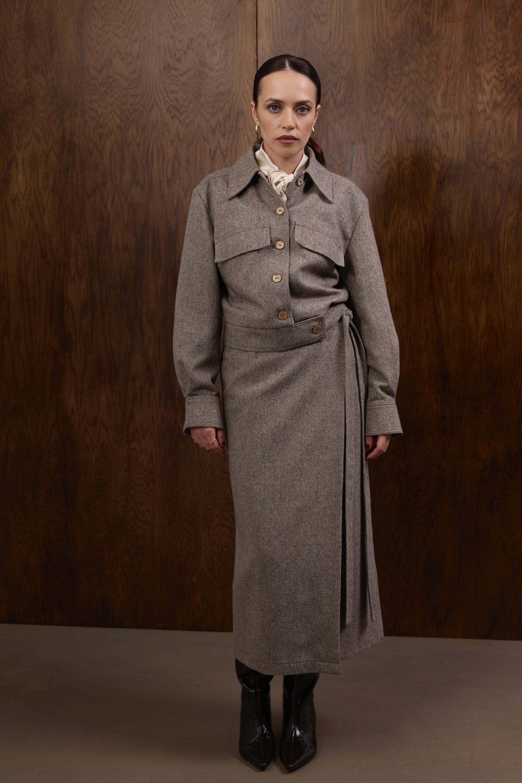 BRANFORD tweed wool skirt — zdjęcie 5