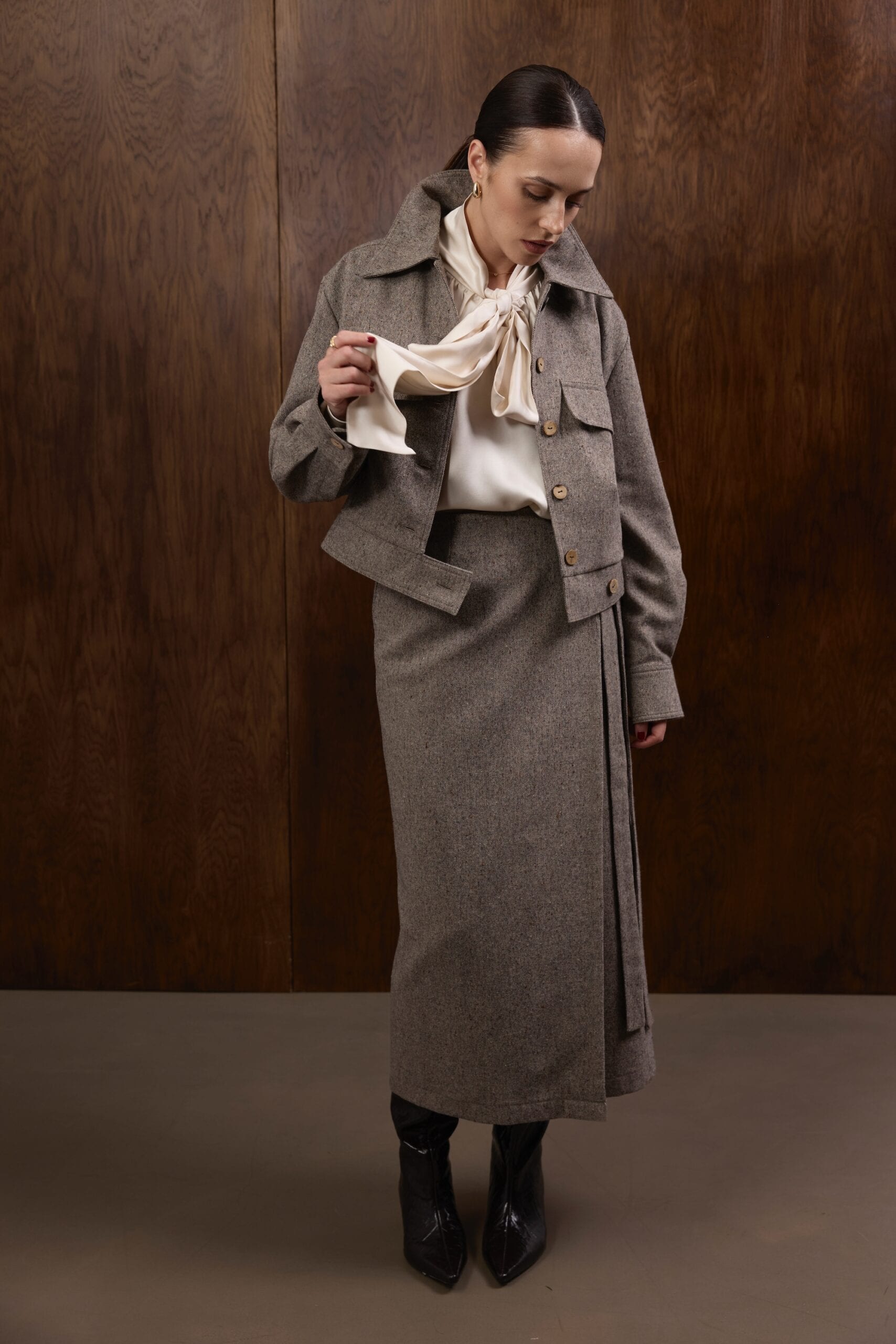 BRANFORD tweed wool skirt — zdjęcie 9