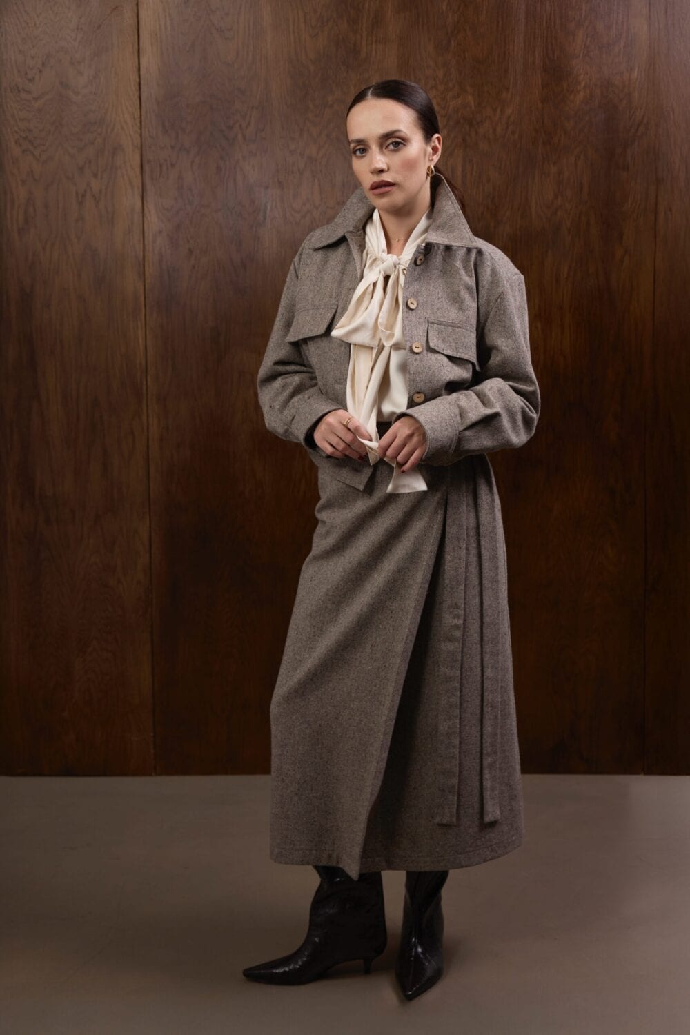 BRANFORD tweed wool skirt — zdjęcie 2