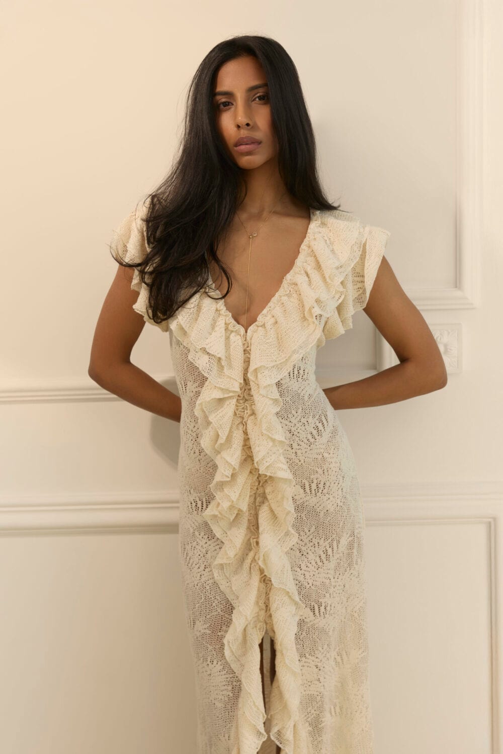 MONZA cream dress — zdjęcie 3